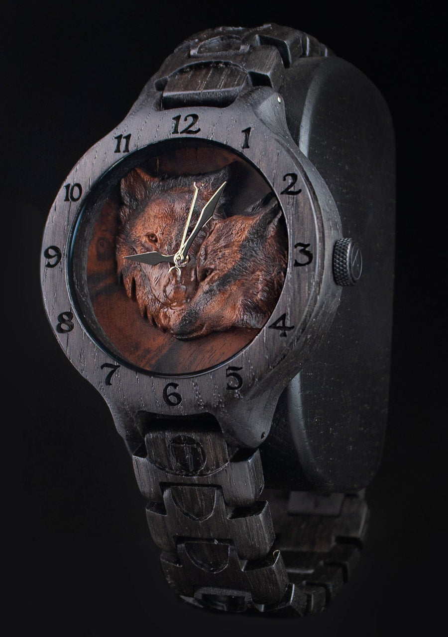 Wolf — Bog Oak Wooden Watch