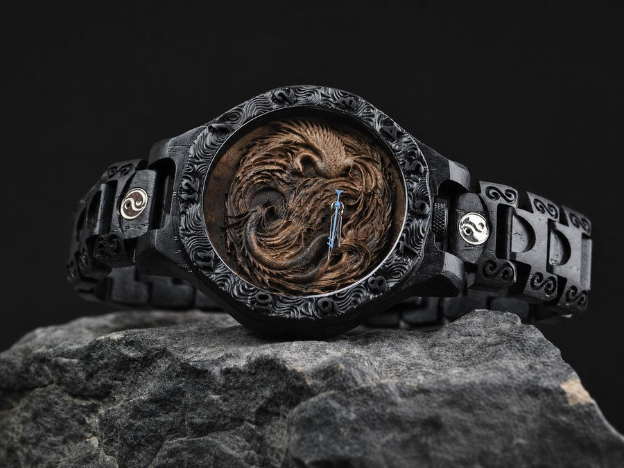 Phoenix Dragon — Yin Yang Wooden Watch