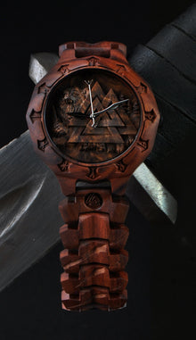 Valknut Bear — Norse Wooden Watch