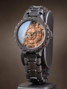 Lion of Strength — Blackwood Wooden Watch