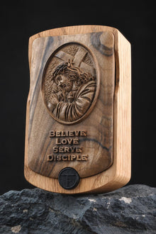 Jesus & Lion — Walnut Wooden Watch