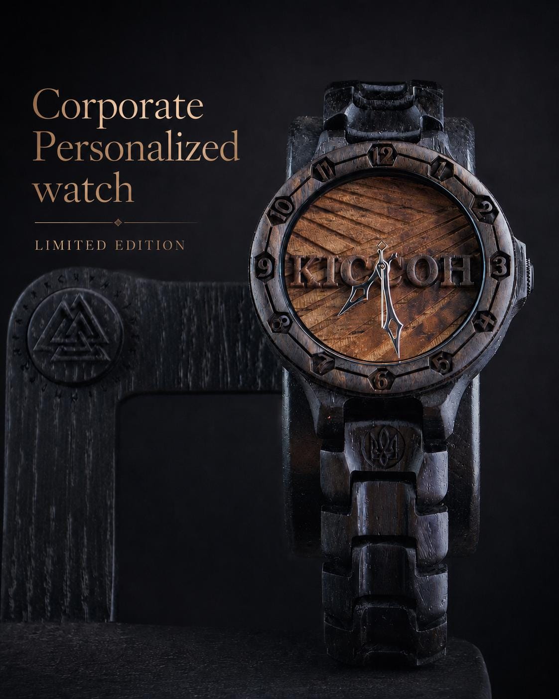 Custom Corporate Watch — Bespoke Wooden Timepiece