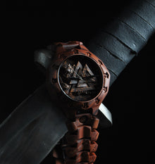 Valknut Bear — Norse Wooden Watch