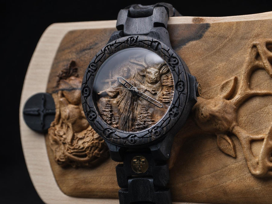 Jesus & Deer — Christian Wooden Watch