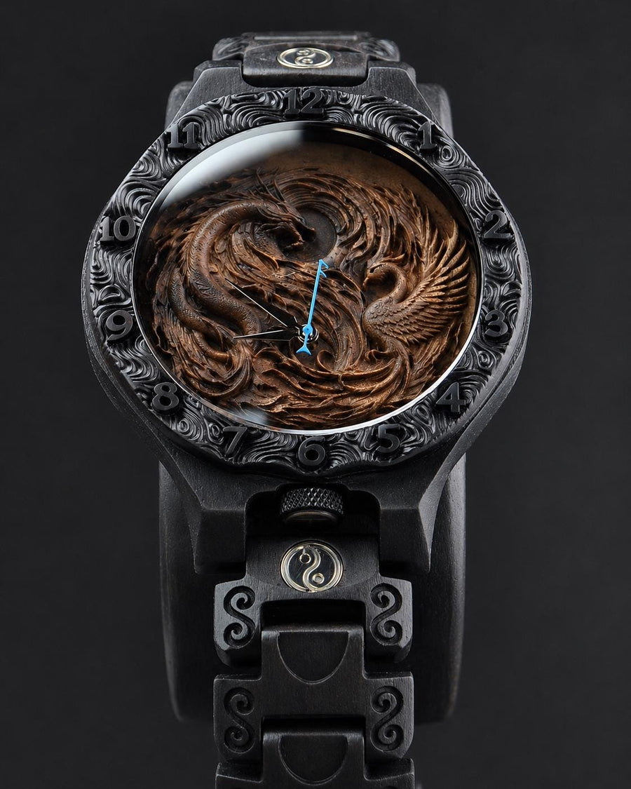 Phoenix Dragon — Yin Yang Wooden Watch